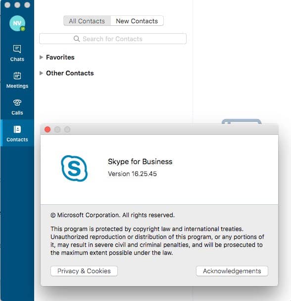 Skype for Business macOS