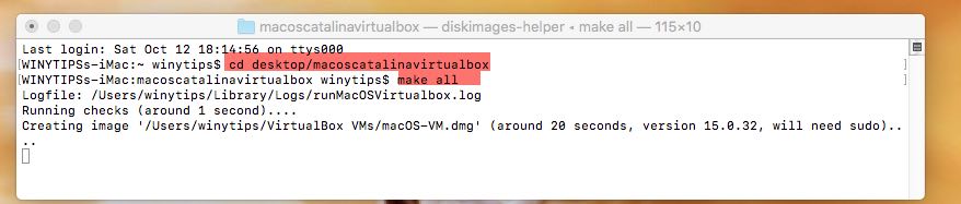 run catalina iso virtualbox