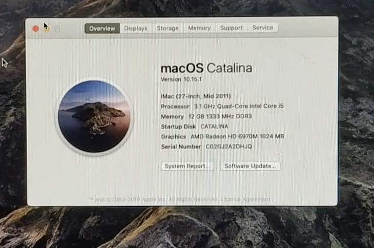 macOS Catalina on iMac 2011