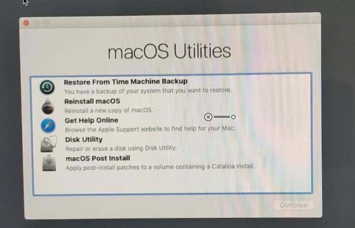 macOS Utilities Reinstall Catalina Mojave