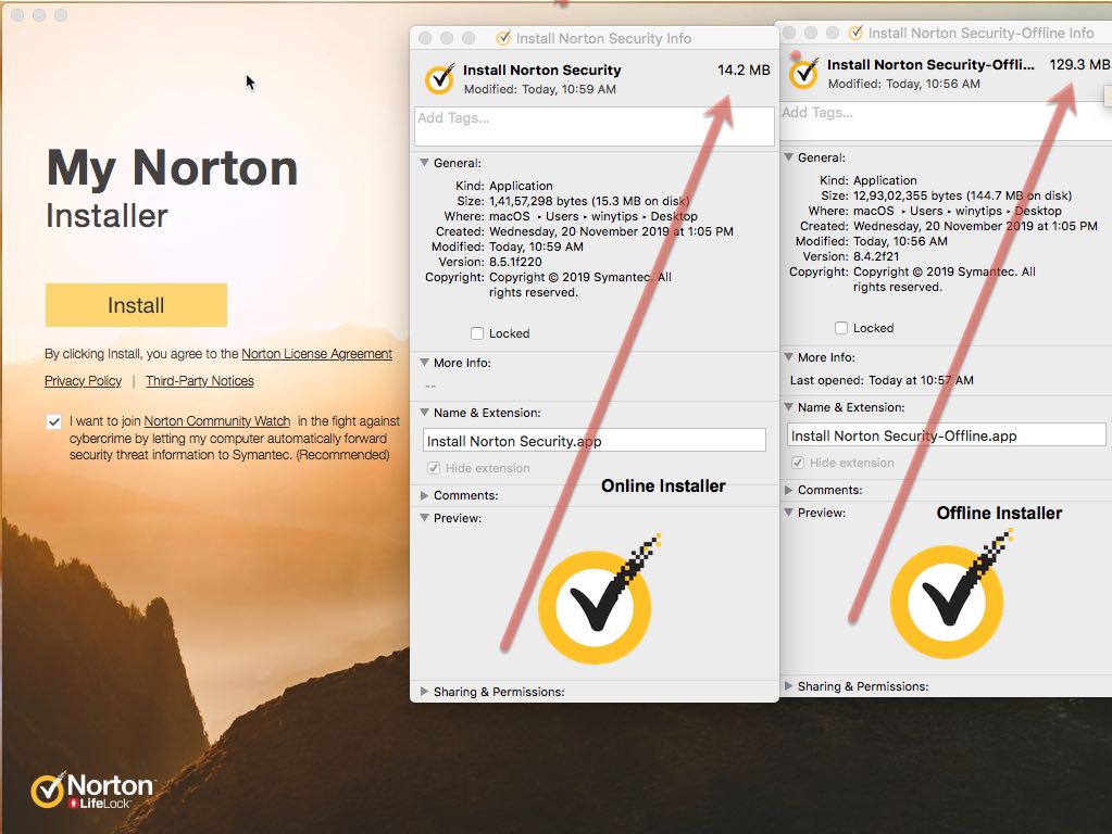 Norton 360/Security/AntiVirus Plus Offline Installer for Mac & Windows