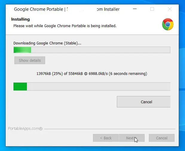 Google Chrome Portable installer