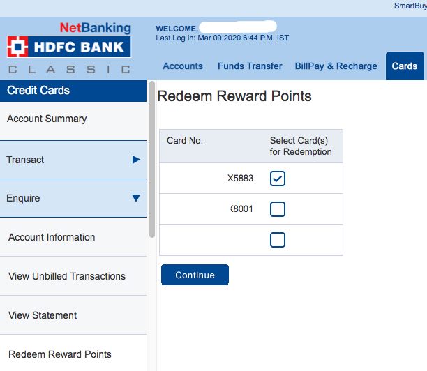 HDFC Credit Card (CC) login (netbanking and mobile app)