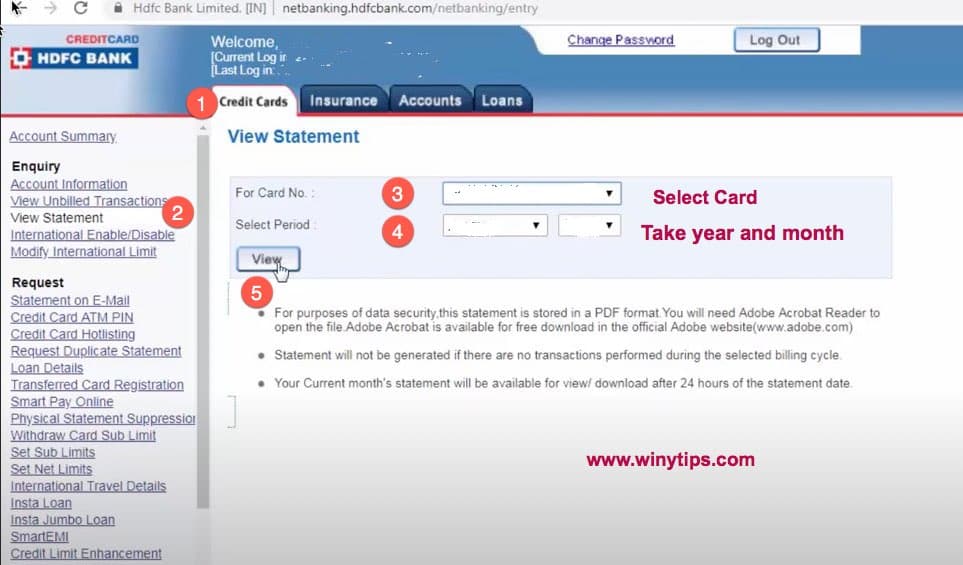 Check Hdfc Cc Statement Credit Card Bill On Mobile App Online