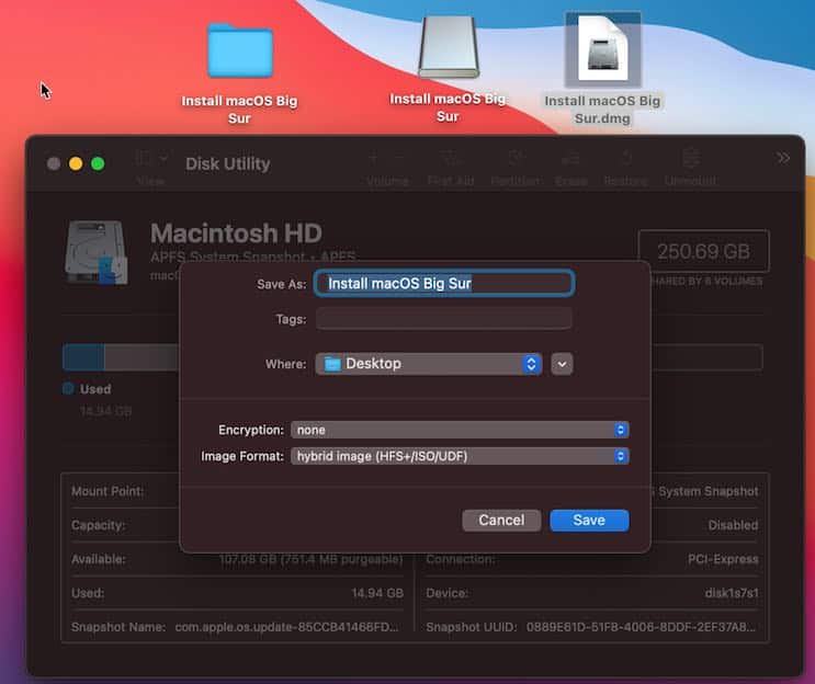 Convert mac OS 11 installer to DMG