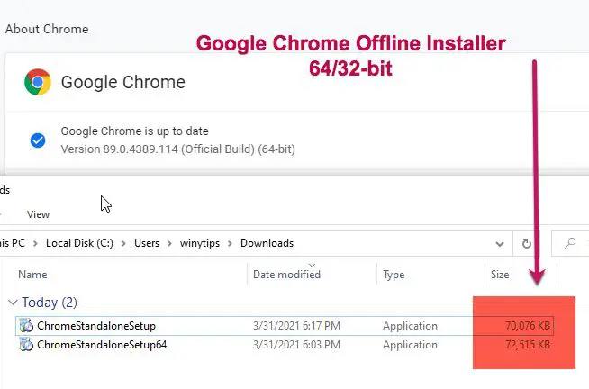 Google Chrome full offline installer (32/64-bit)