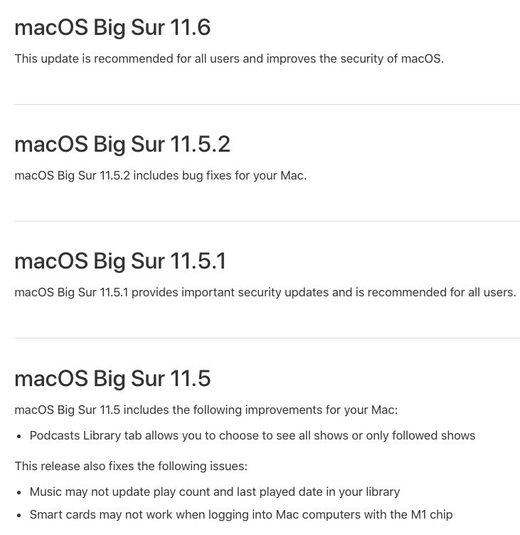 macOS Big Sur installer changes