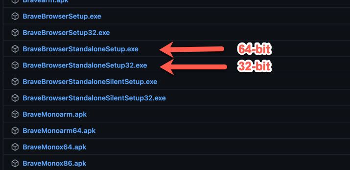 Brave 32:64-bit full offline installer