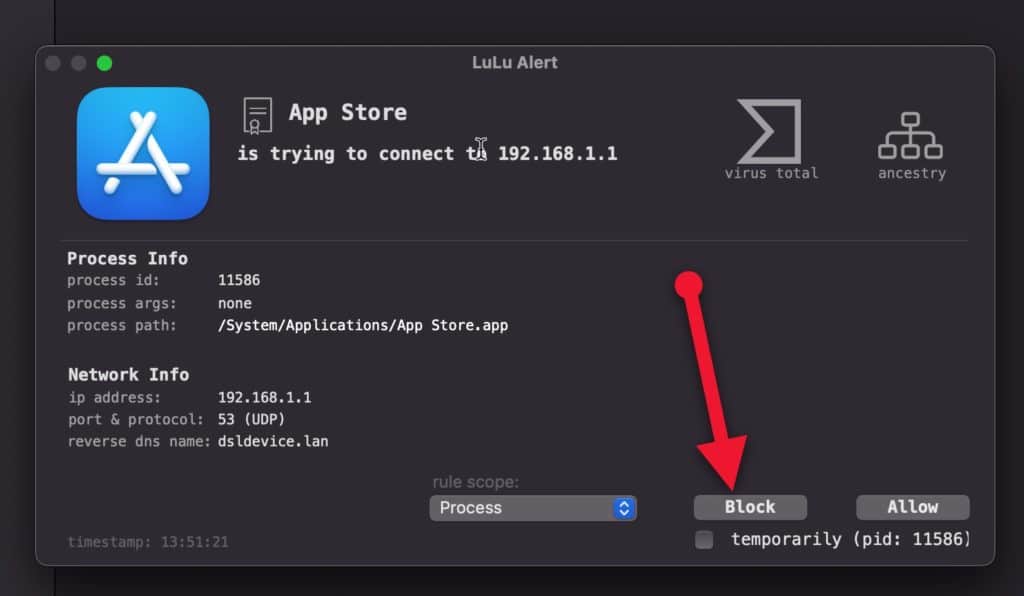 Block outgoing internet connections Mac (macOS)