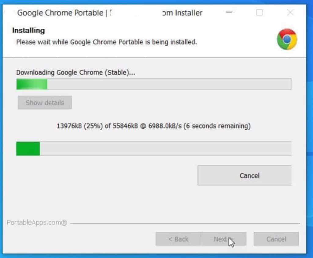 Chrome Portable ZIP advantage