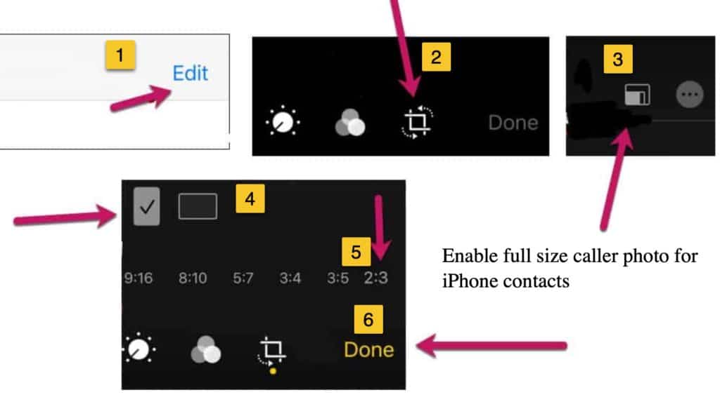 Enable full size caller photo for iPhone contacts