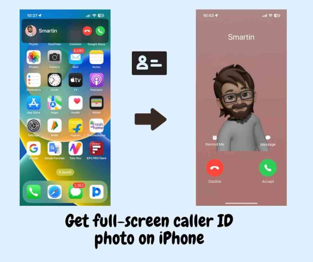 Get full-screen caller ID photo iPhone (iOS)