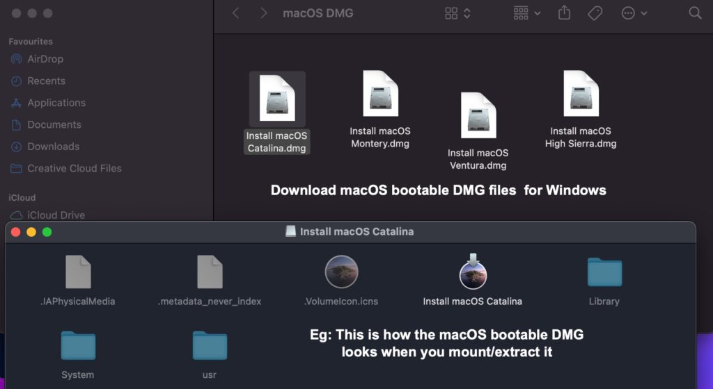 macOS bootable DMG for WIndows