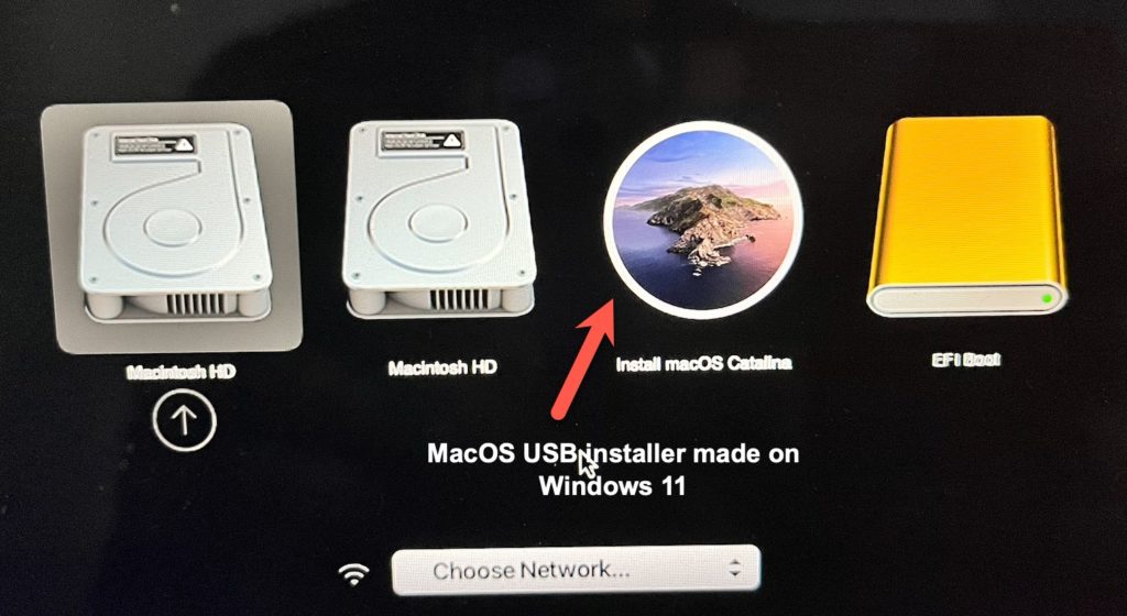 macOS USB installer (Catalina) made on Windows 11